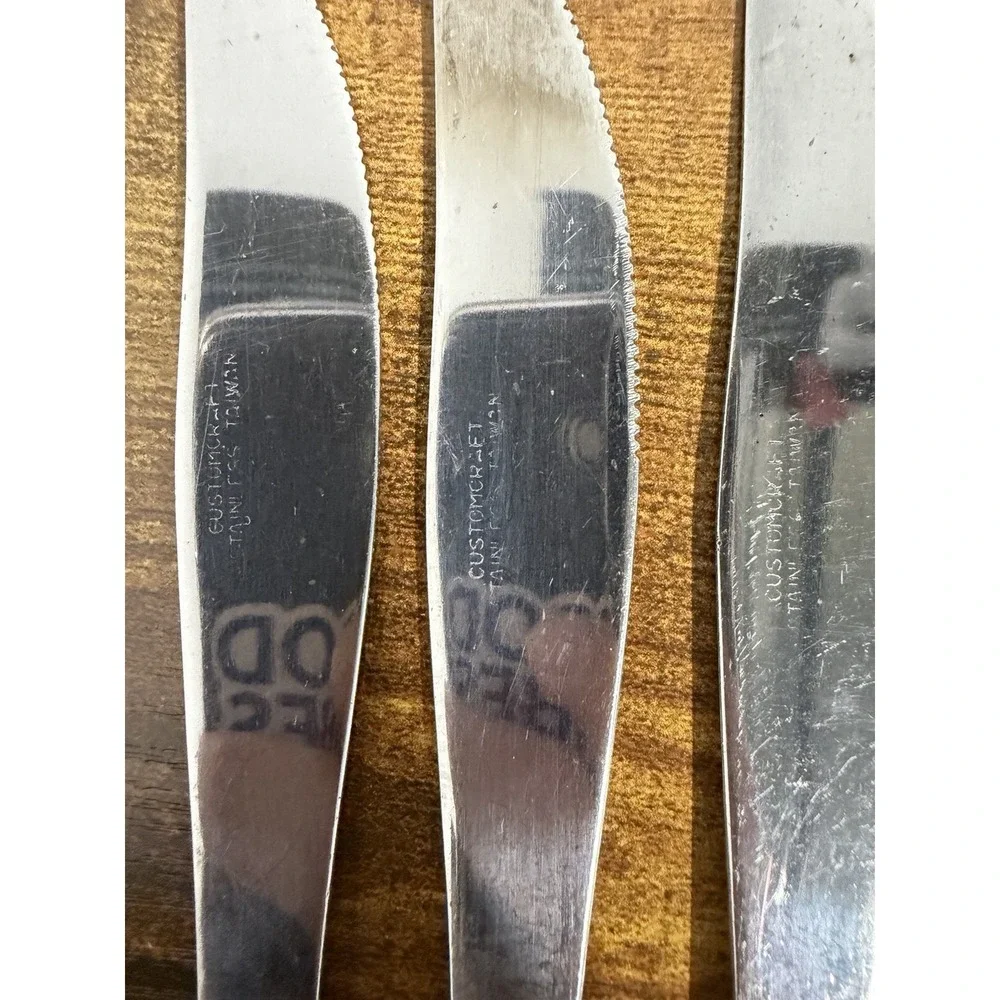 customcraft stainless knife Lot Of 3 Knives Vintage Cottage Core Dinner